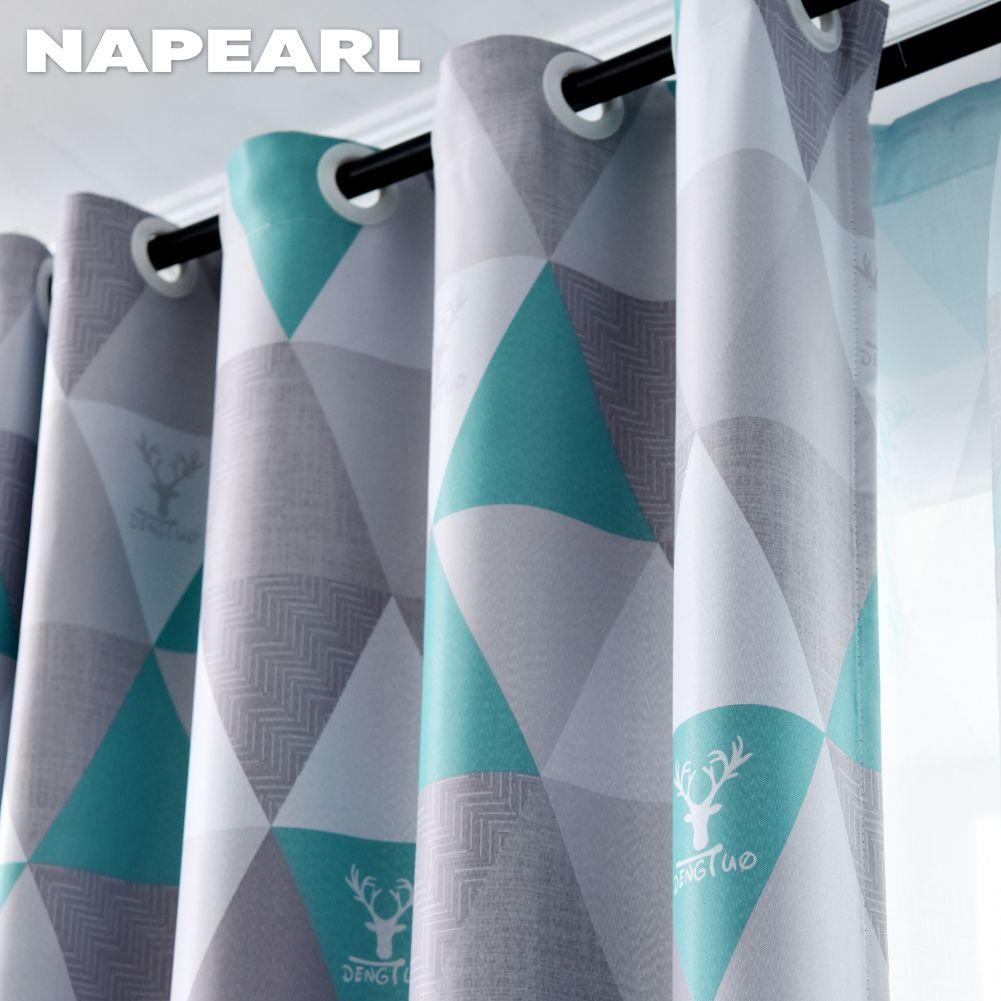 1PC NAPEARL Geometric Ins Style Blackout Curtains Modern Minimalist Thick Curtains for Bedroom Living Room Balcony Window for Home Decor