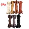 0.6cm Wide Cotton Waxed Shoelaces Flat Shoe Laces Sneakers Boots Waterproof Leather Shoelace 80/100/120/140/160cm 2Pcs/6Pcs