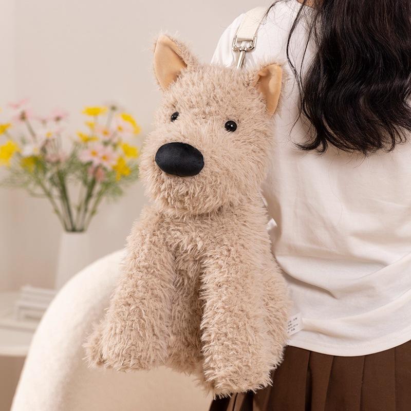 Cute West Highland Dog Doll Plush Toy Puppy Dog Backpack Girls Crossbody Bag Children's Ragdoll