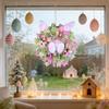 35cm Easter Wreath Fabric Bunny Door Hanging Wreath Linen Bow Door Decoration
