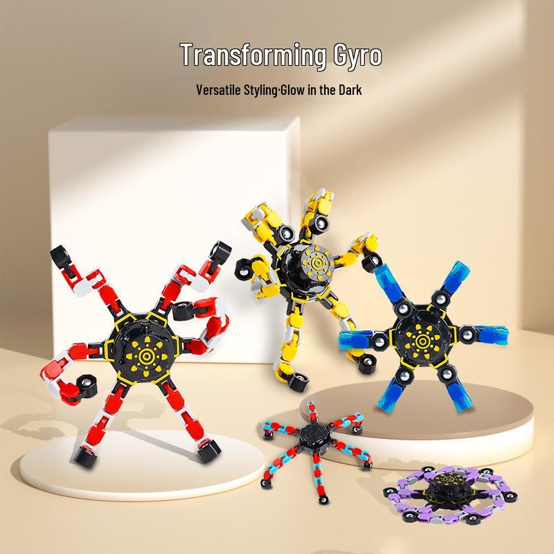 Transformable Luminous Fingertip Gyroscope - Educational Rotating Decompression Toy for Kids