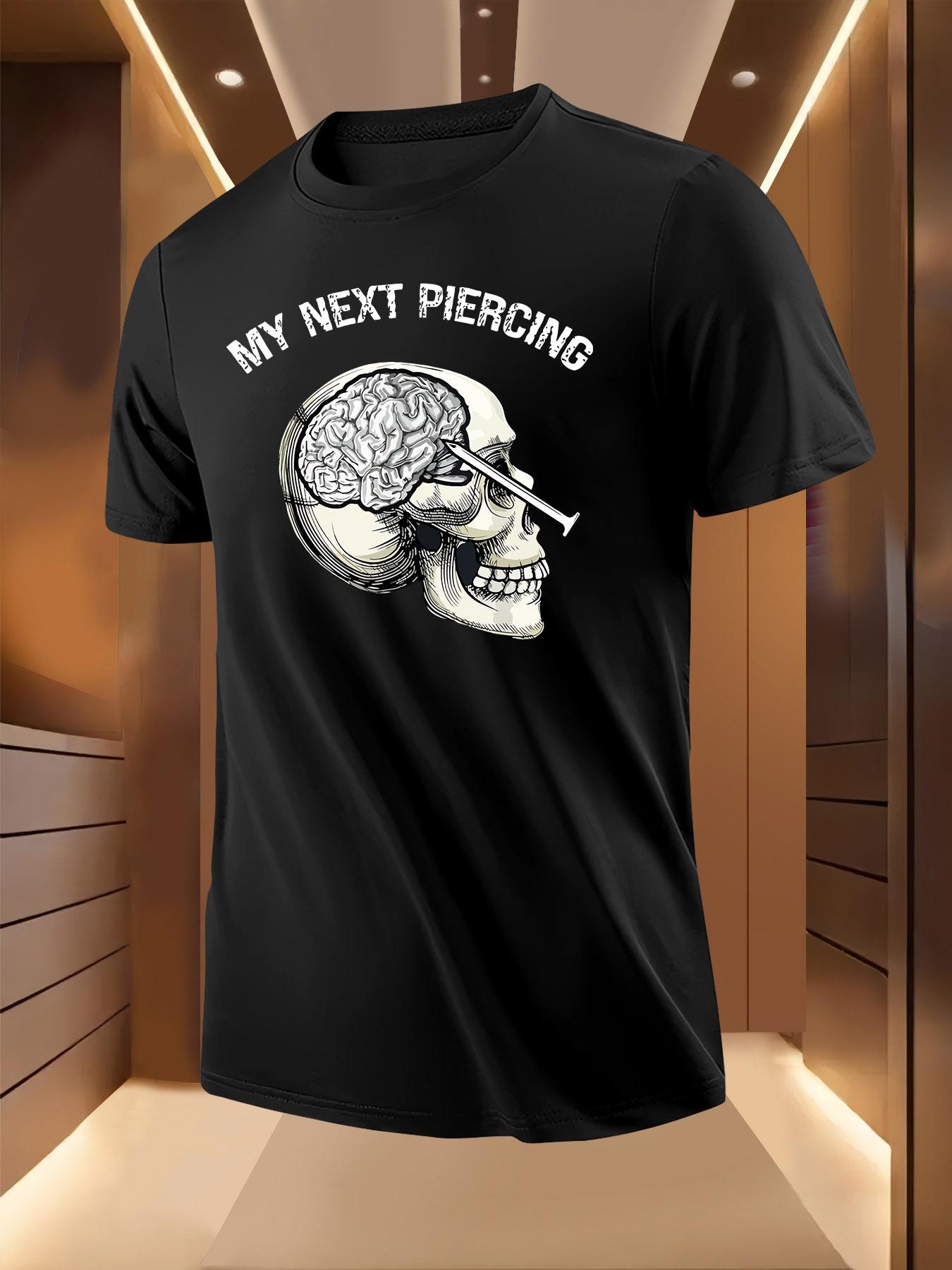 Skull Brain Graphic Tshirt -  My Next Piercing  Design XXXL