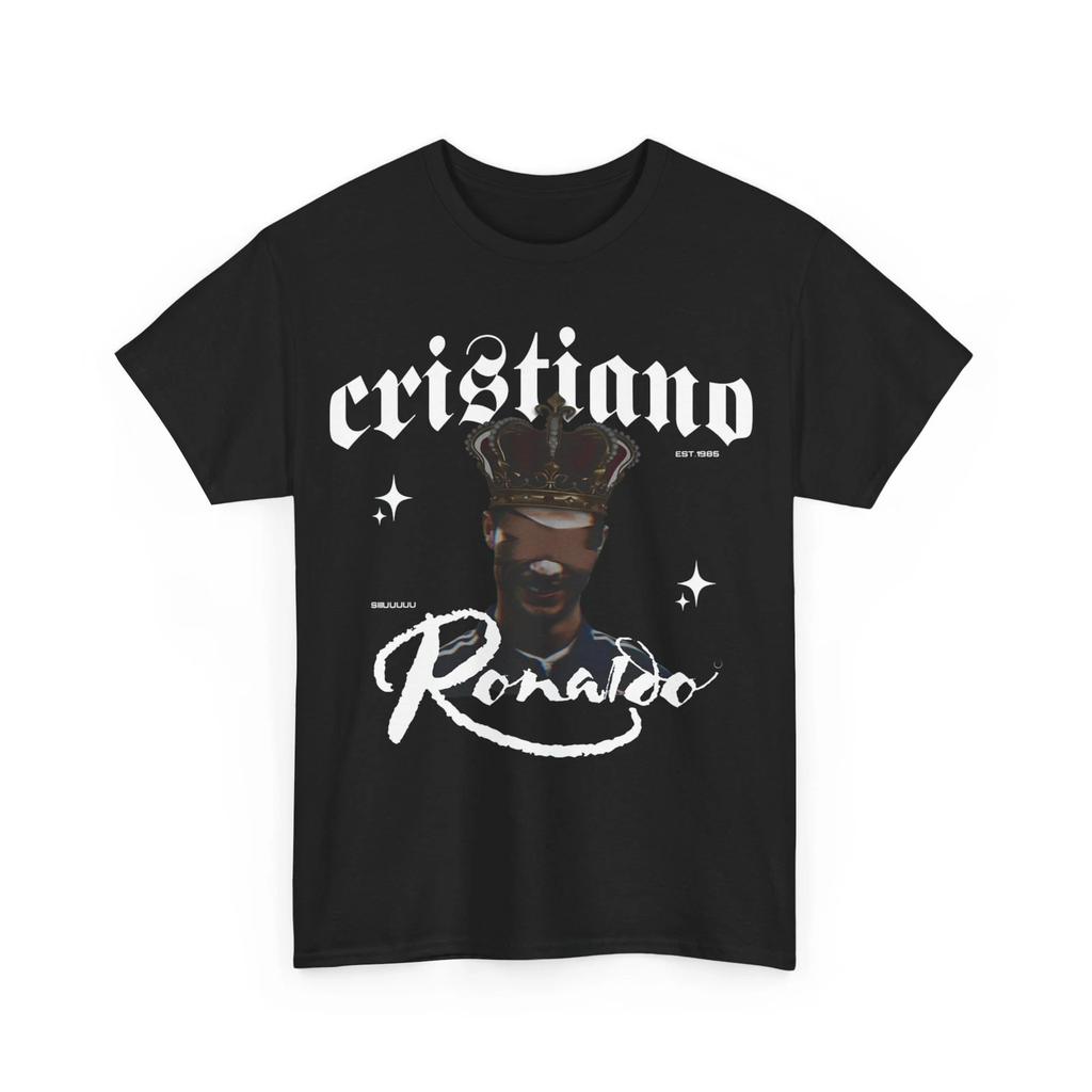 Cristiano Ronaldo Konge Edition T-shirt, Fodboldfan T-shirt, Fodboldspiller Gave.