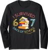 School Funny 67 Meme Teacher I Survived 67 Days Long Sleeve T-Shirt