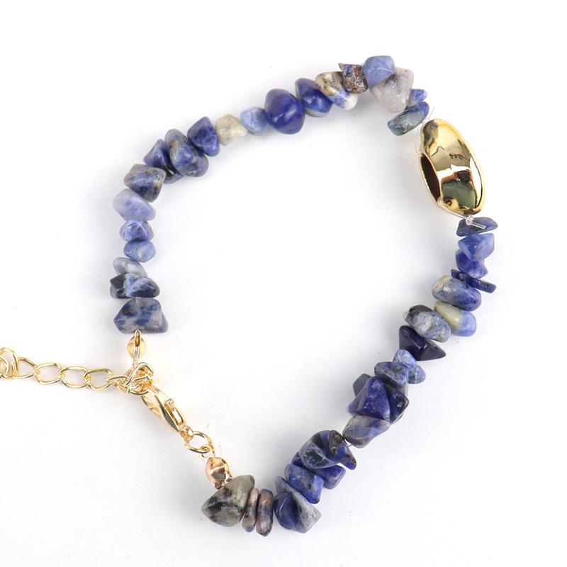 

Natural Gravel Crystal Conch Shell Gold Bracelet Ocean Wind Handmade Gravel Bracelet Adjustable B33 pure natural ляпіс-лазур кольору