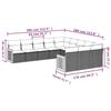 VidaXL Salon de Jardin avec Coussins 11 pcs, Canapés de Terrasse, Ensemble de Meubles de Patio, Mobilier d'Extérieur, Noir 3228107