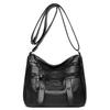 WTEMPO Soft Washed PU Leather Crossbody Bag Multi Zipper Adjustable Wide Strap Large Capacity Shoulder Messenger Bag for Women Daily Use