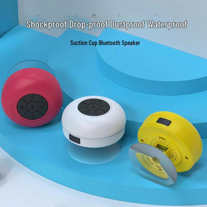 BTS06 Waterproof Bluetooth Speaker: Large Suction Cup, Mini Subwoofer, Perfect for Outdoor, Home, Desktop, and Bathroom Use
