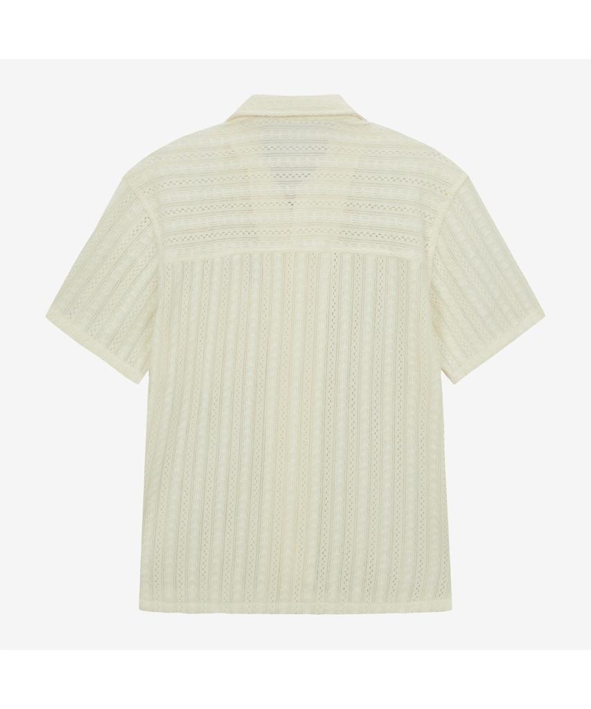 Noseupeiseu Nh8Ss08A Men'S Crochet Short Sleeve Shirt Cream
