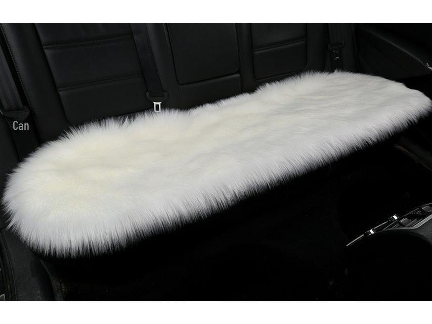 Winter Plush Imitation Wool Car Seat Cushion Set: Non-Slip, Thickened, No Backrest, 3-Piece.