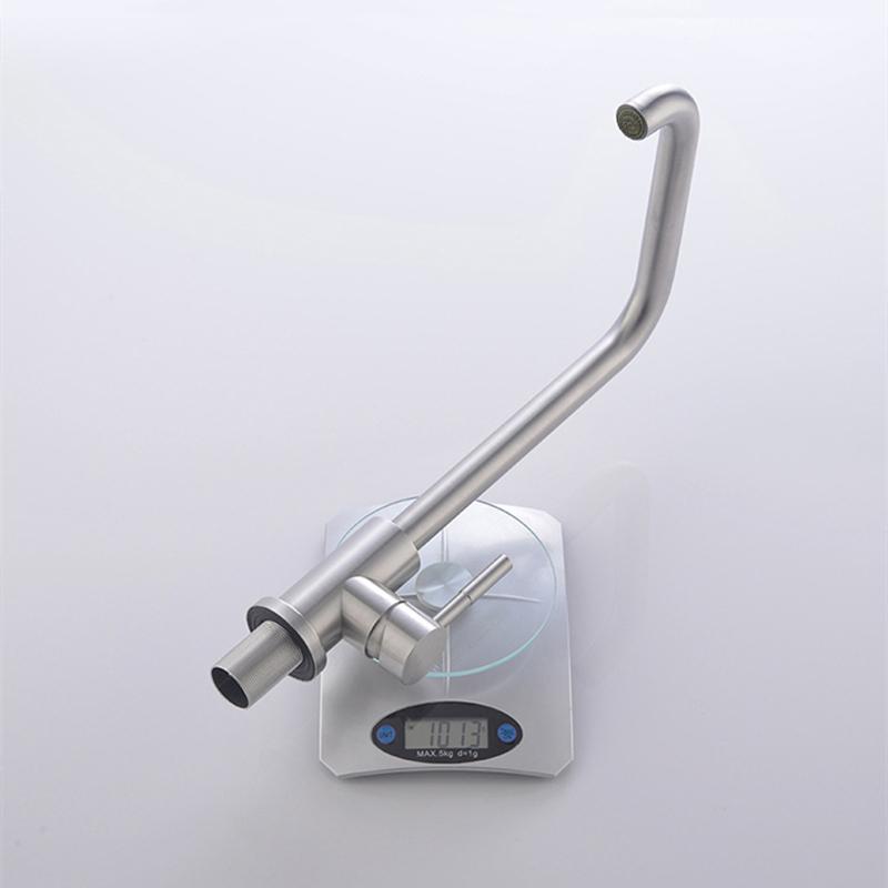 304 Stainless Steel Brushed Kitchen Faucet Deck Sinks Faucet High Arch 360 Degree Swivel Cold Hot Mixer Water Tap With 2 Hoses