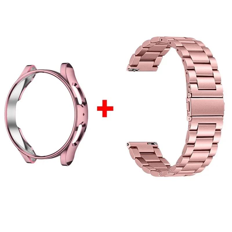 Band+Case for Samsung Galaxy Watch 6 5 4 44mm 40mm Classic 46mm 42mm Stainless Steel Bracelet Galaxy Watch 3 5 Pro 41 45mm Strap