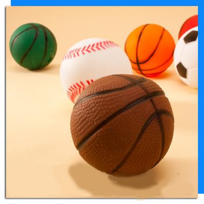 Haustier Kleiner Basketball Kleiner Fußball Trainingsball Hohl Welpe Hund Vinyl Spielzeugball Schleifen Teddys Vokale Knochen