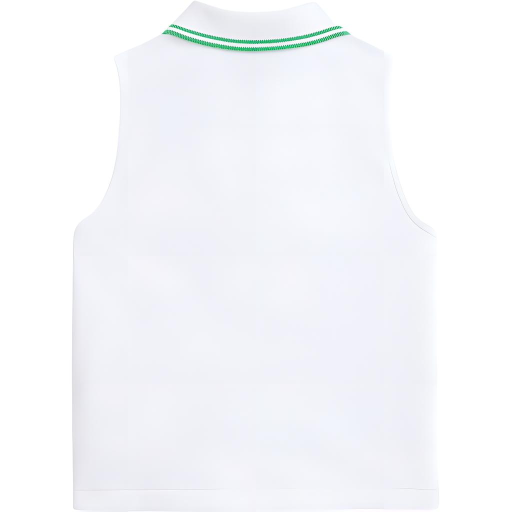 Polo Ralph Lauren Enfärgad Ärmlös Pikétröja med Halv Dragkedja Barn Toppar Vit 313965012-002