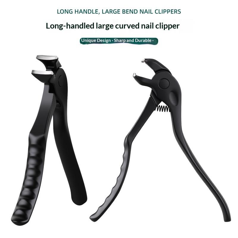 Stainless Steel Anti-Splash Curved Elbow Nail Clipper Ergonomic Handle Heavy Duty for Adult Toenail Fingernail Trimming