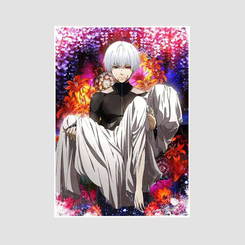 Bílý papír Plakáty a tisky Tokyo Ghoul Klasické japonské anime Nástěnné umění Malba Plakátová nástěnná malba Obrázek Manga Dárek pro fanoušky Pokojová dekorace Domácí dekorace