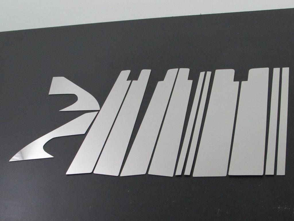 BRIGHTZ Stainless Steel Plated Pillar Panels with Visor for Probox Van Compatible with and P165 Ultra-Mirror 160/165 (PIL-SIL-331), 12-Piece Set,