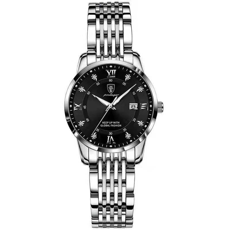POEDAGAR Original Woman Watch Waterproof Stainless Steel Luminous Date Fashion Ladies Wristwatch Business Quartz Watches
