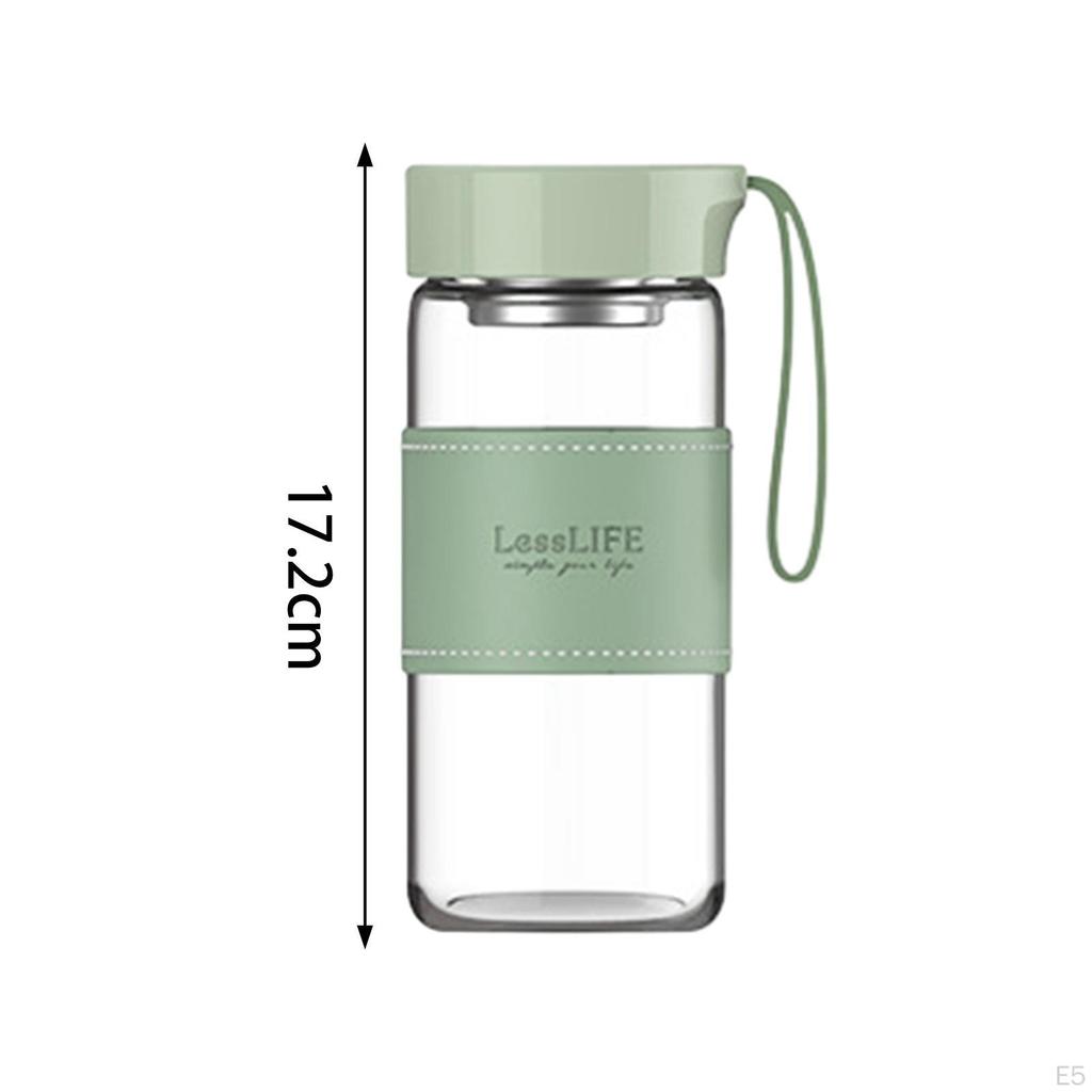 Tragbare Teeflasche Wasserflaschen 480ml Auslaufsicherer Becher Rutschfeste Hülle für Camping Wandern