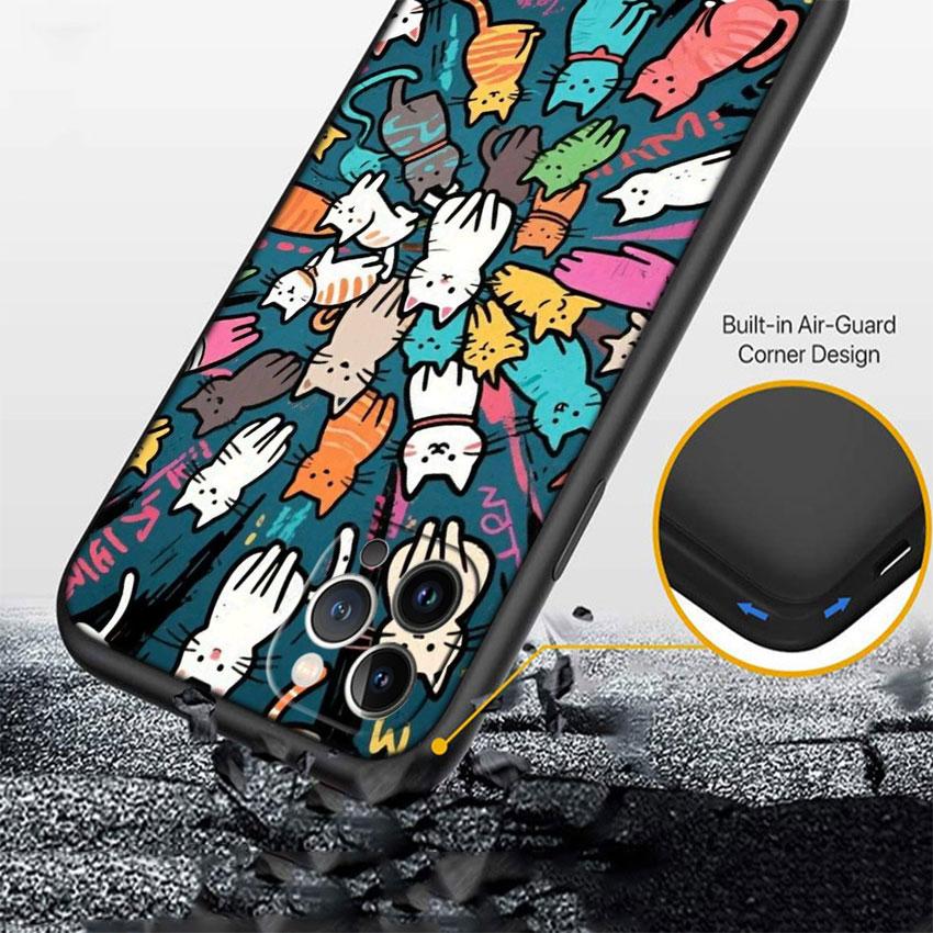 LO23 Cat Kitten Meow Soft Shell Phone Case for Samsung Galaxy S20 S21 S22 Ultra FE + Plus A21S A22 A24 A25 A26 A30 A30S A31