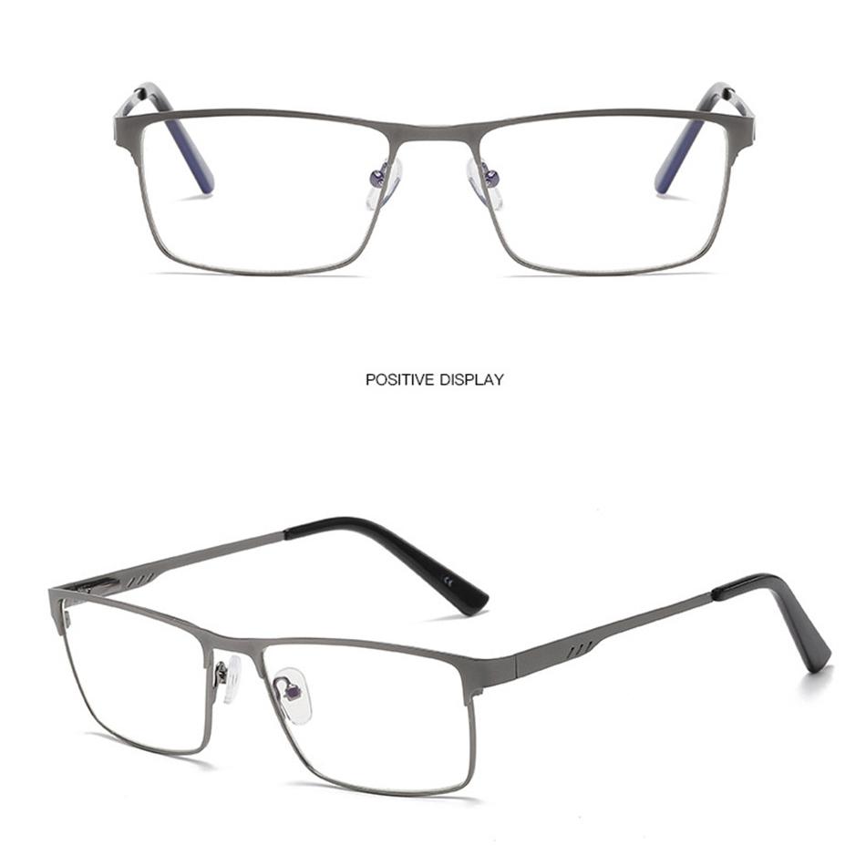 Men Square Metal Large Frame Reading Presbyopia Glasses Business Eyewear Diopters +1.25  To +6.0