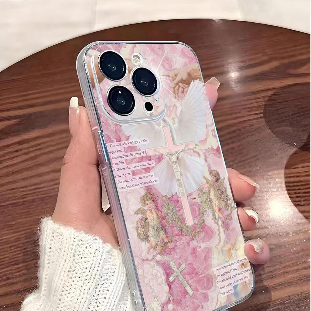 Engelsflügel Anti-Drop Klare Hülle für iPhone 14/15/16/17 Pro Max