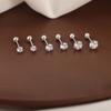 Classic Simple 3mm 4mm 5mm Little Zircon Stud Earrings for Women Luxury Silver Color Stainless Steel Piercing Earring Jewelry