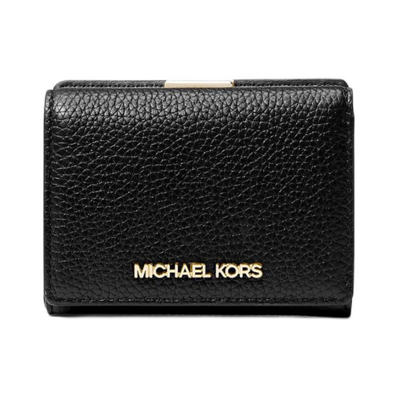 MICHAEL KORS Jet Set Travel Logo Snap Closure Cow Leather Wallet Medium Women s Black чёрный