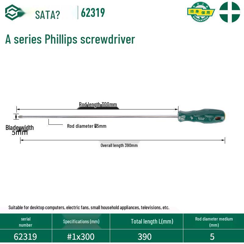 SATA 62303 Phillips Magnetic Screwdriver, 62304 Torx Screwdriver, A Series 62302