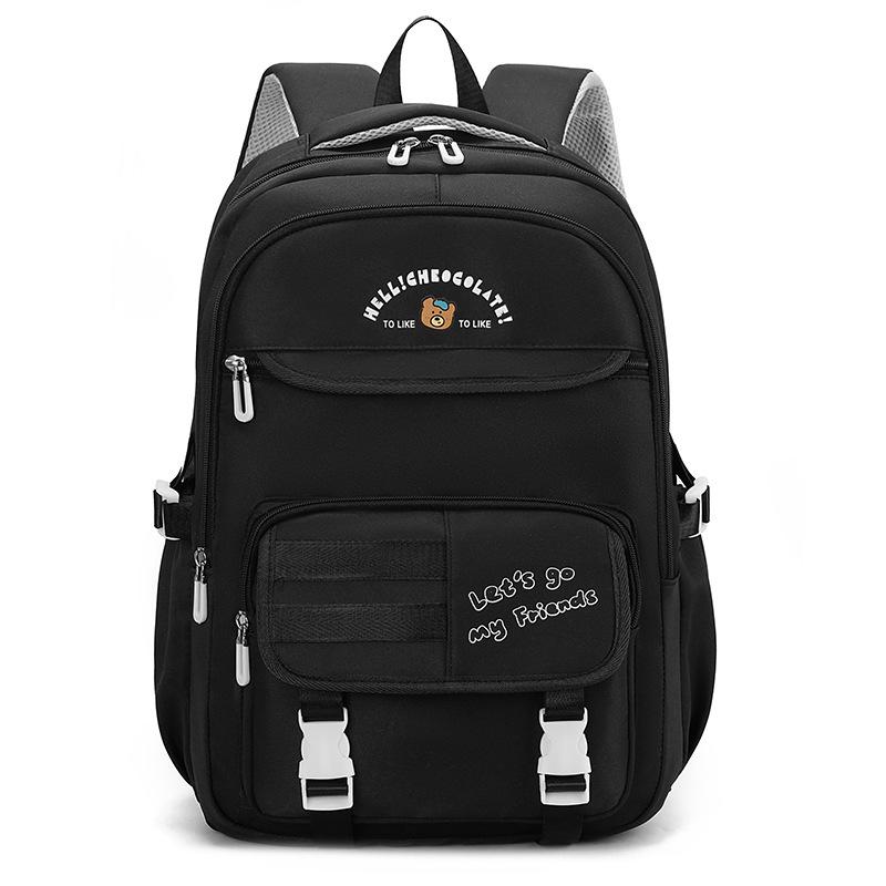 

Новый студенческий рюкзак большой вместимости милый с высокой ценностью новый школьный рюкзак молодежный академический стиль no pendant чёрный