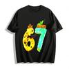 Fun Food Number Six And Seven Print Casual Unisex T-shirt Pure Cotton T-shirt