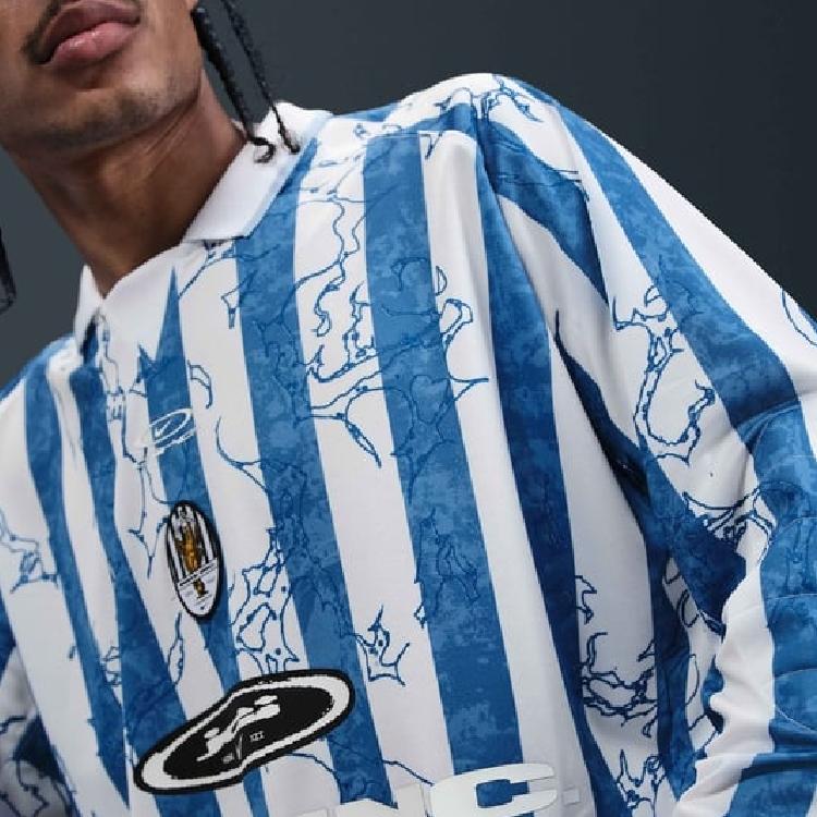 Nike Air Loose Breathable Polo Long Sleeve T-Shirt Men Tops Mind-Blue Light-Armor-Blue White IB9007-436