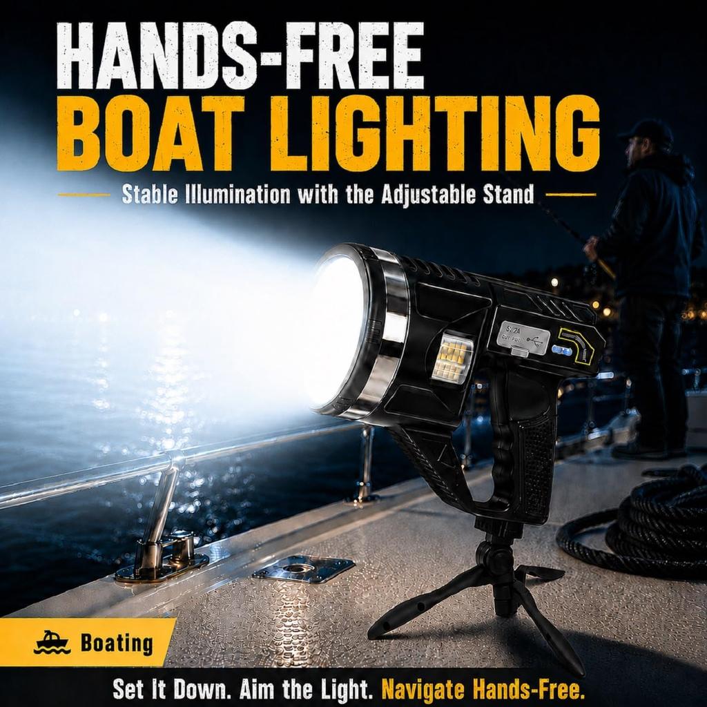 2000000 Lumens Super Bright Rechargeable Spotlight with Strap, XL