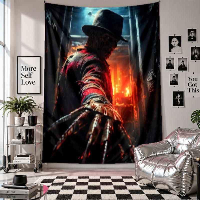 Wall TapestryA Nightmare on Elm Street Freddy Krueger Art Hanging Cloth Decorative Background Cover for Room Decoration