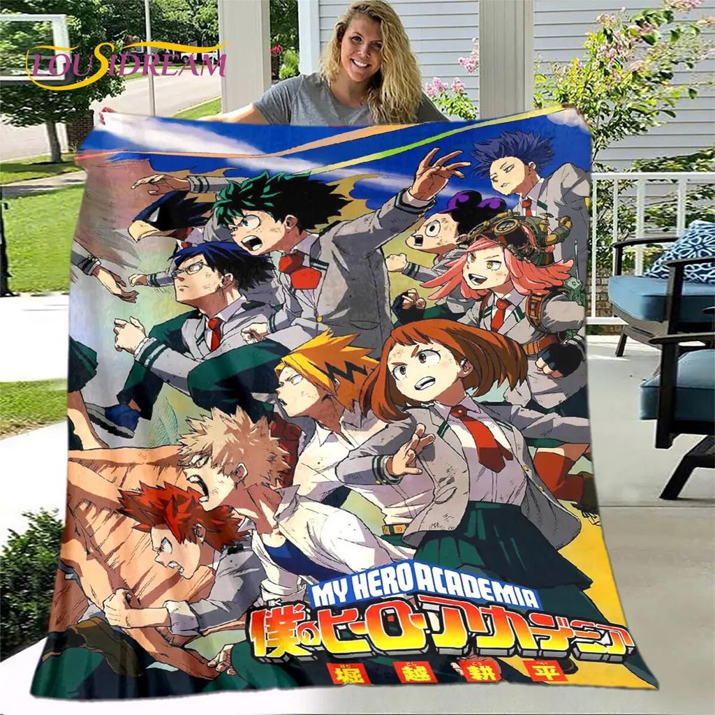 My Hero Academia Anime Cartoon Weiche Plüschdecke, Flanelldecke, Überwurfdecke für Wohnzimmer, Schlafzimmer, Bett, Sofa, Picknick-Abdeckung