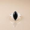 Black Onyx Ring 925 Sterling Silver, Marquise Onyx Gemstone Ring, Handmade Minimalist Jewelry, Boho Statement Ring