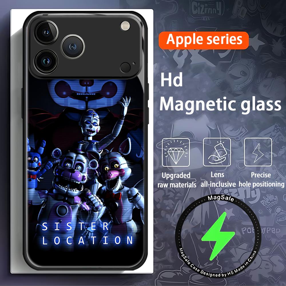 

Game Dark Fnaf Phone Case For iPhone 17 16 e 15 14 13 12 11 X XR XS Plus Mini Pro Max Glass Magnetic Case iPhone 12 mini