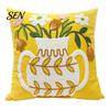 Floral Pattern Throw Pillow Shams Farmhouse Cushion Cover, 3D Flower Embroidery Decorative Light Luxury Bed Covers Case for Living Room Couch