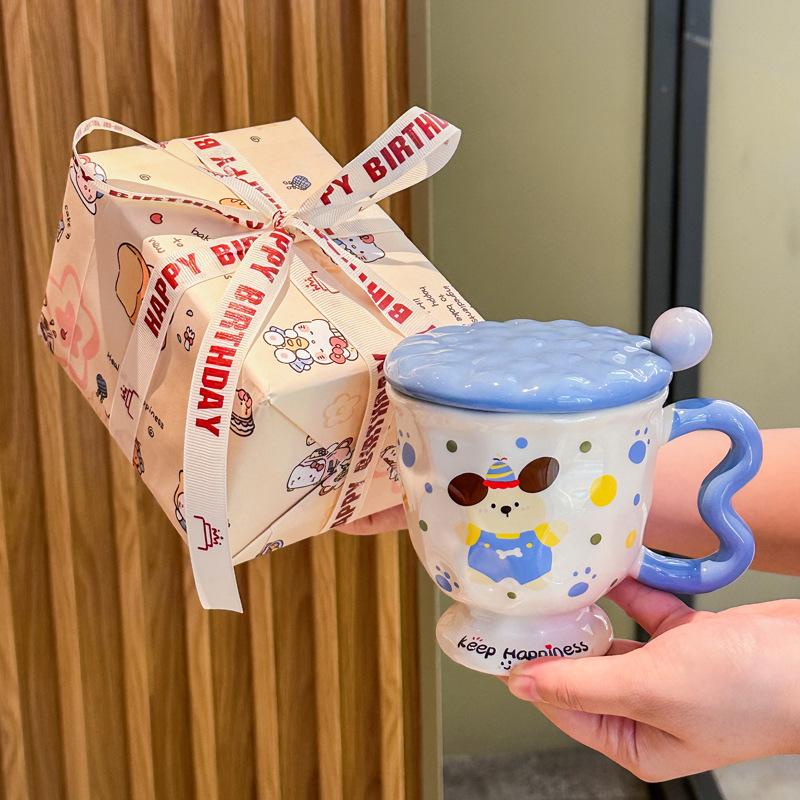 Graduation season souvenirs for classmates and teachers, cute rabbit ceramic mug, birthday gift box for boys and girls