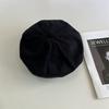 Autumn and winter corduroy black beret women's big head circumference bud hat showing face small painter hat pumpkin hat