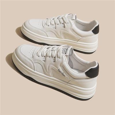 First Layer Cowhide~ Leather Women's Shoes Flat White Shoes Women's Spring and Summer New Breathable Casual Sports Shoes