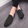 Men's Shoes New Pointed Leather Shoes Foreign Trade Large Size British Style Casual Shoes European and American Rhinestone Foot Cover Lazy Shoes Men
