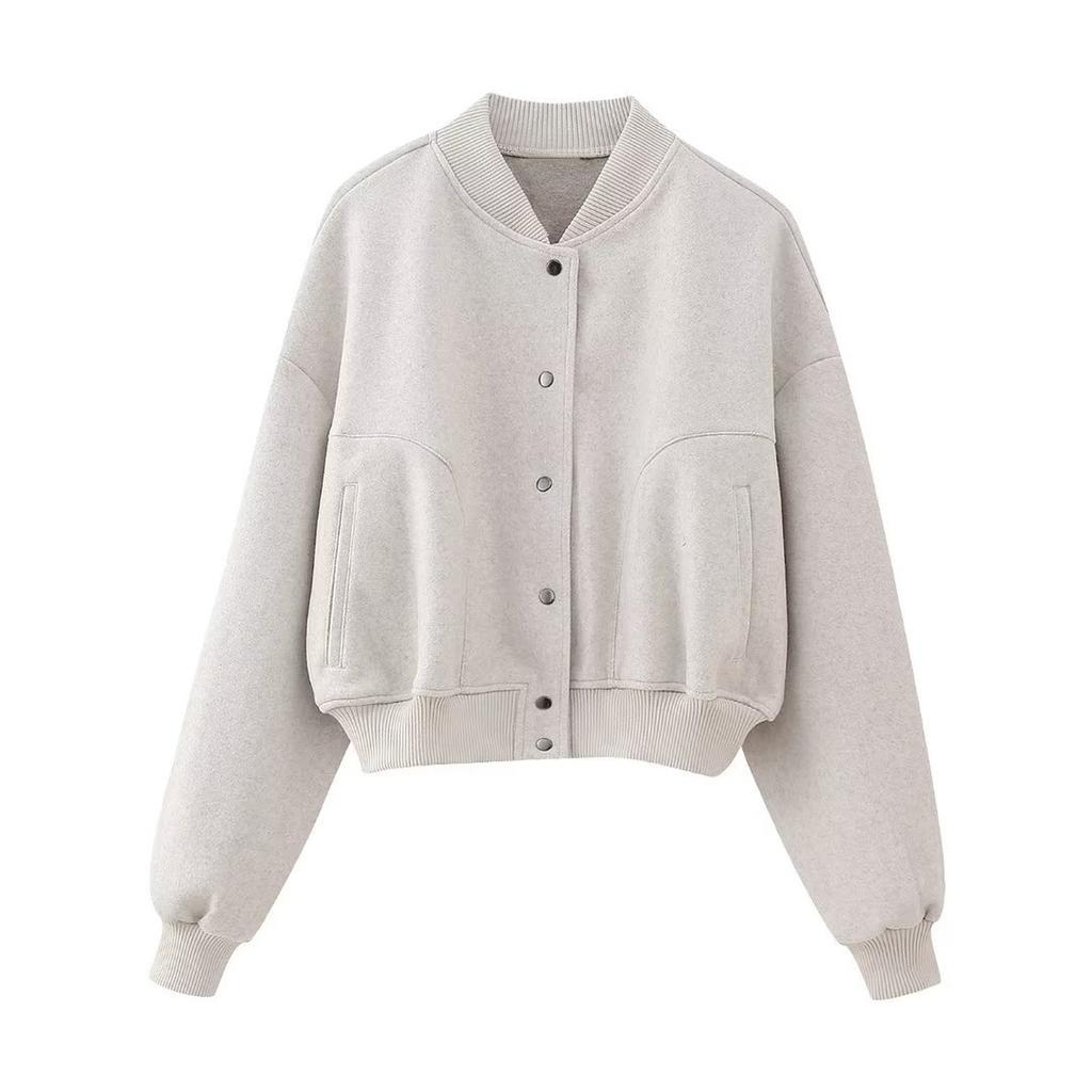 Women's Faux Suede Button Jacket Oversized Gathered Hem Short Length Coat Casual Vintage Outerwear With Pockets