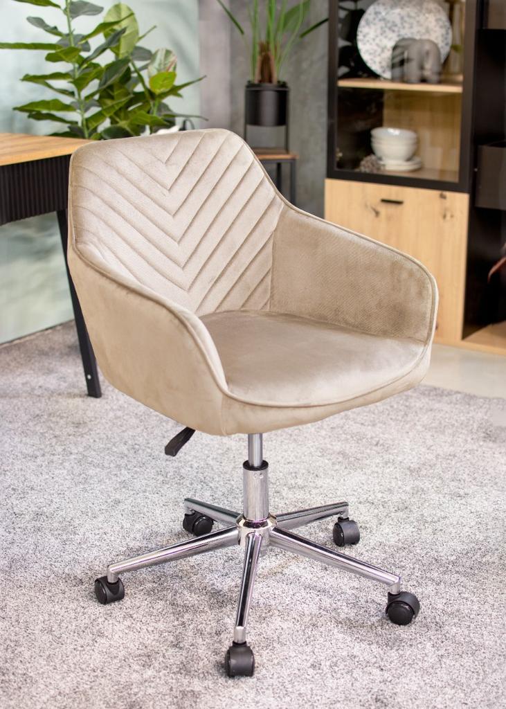 Napoli Beige Armchair On A Silver Foot