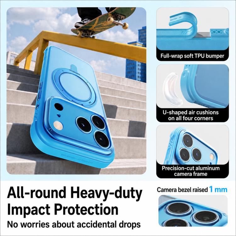 Hoop Series Magnetic 360 Rotating Invisible Stand Phone Case For iPhone 18 Pro Max, Shockproof Protective Cover