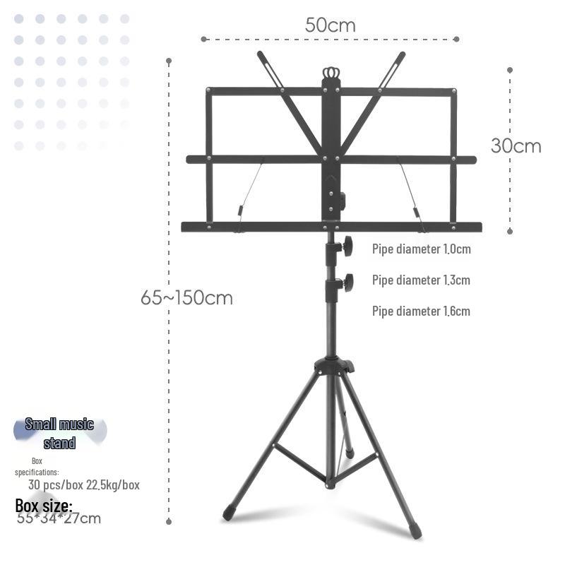 Adjustable Folding Music Stand for Sheet Music and Instruments