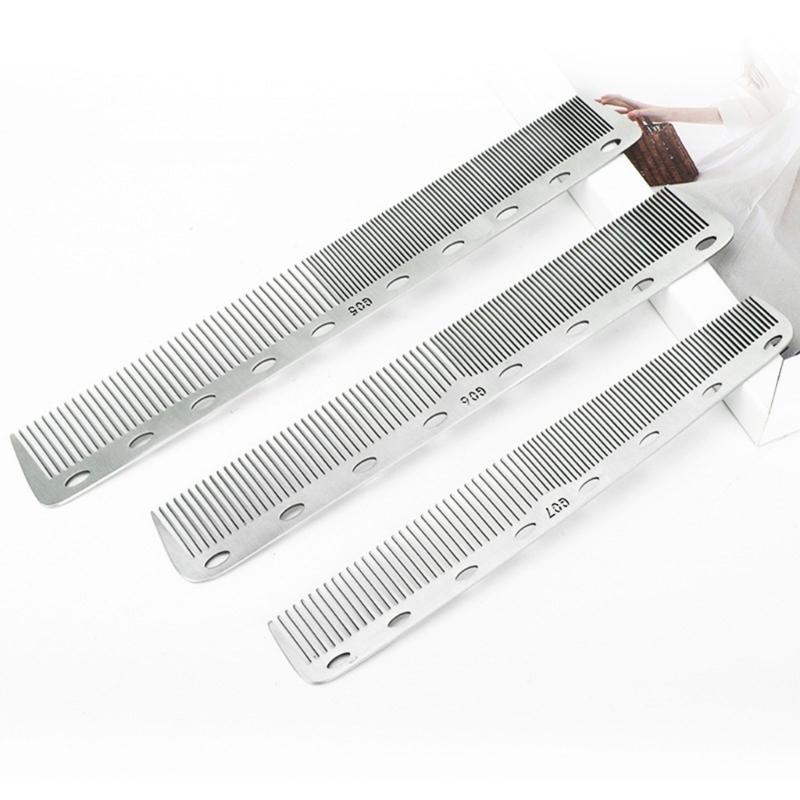 Professional Anti Static Metal Comb with Hanlde Fine Cutting Comb for Hair Styling Hairdressing