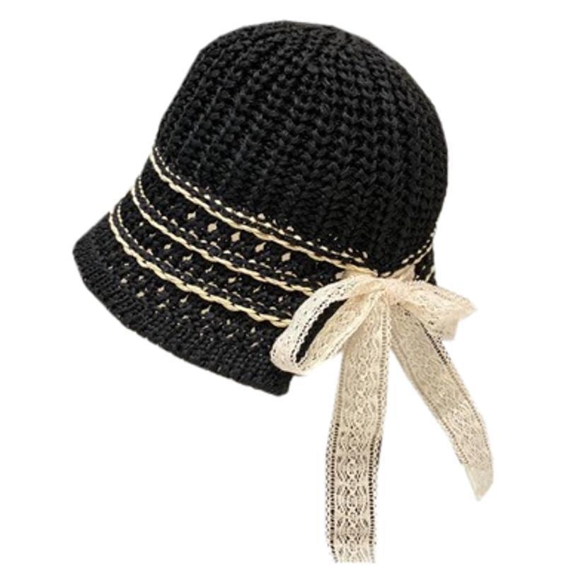 1Pcs Fashion Sun Hat Wide Brim Floppy Summer Hats For Women Girls Beach Straw Weave Bucket Caps Mountaineering Hat