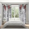 Christmas Snowflake Printed Curtains Decorations Bedroom Living Room Home Decoration Curtain Made Of Polyester Washable Area Ready
