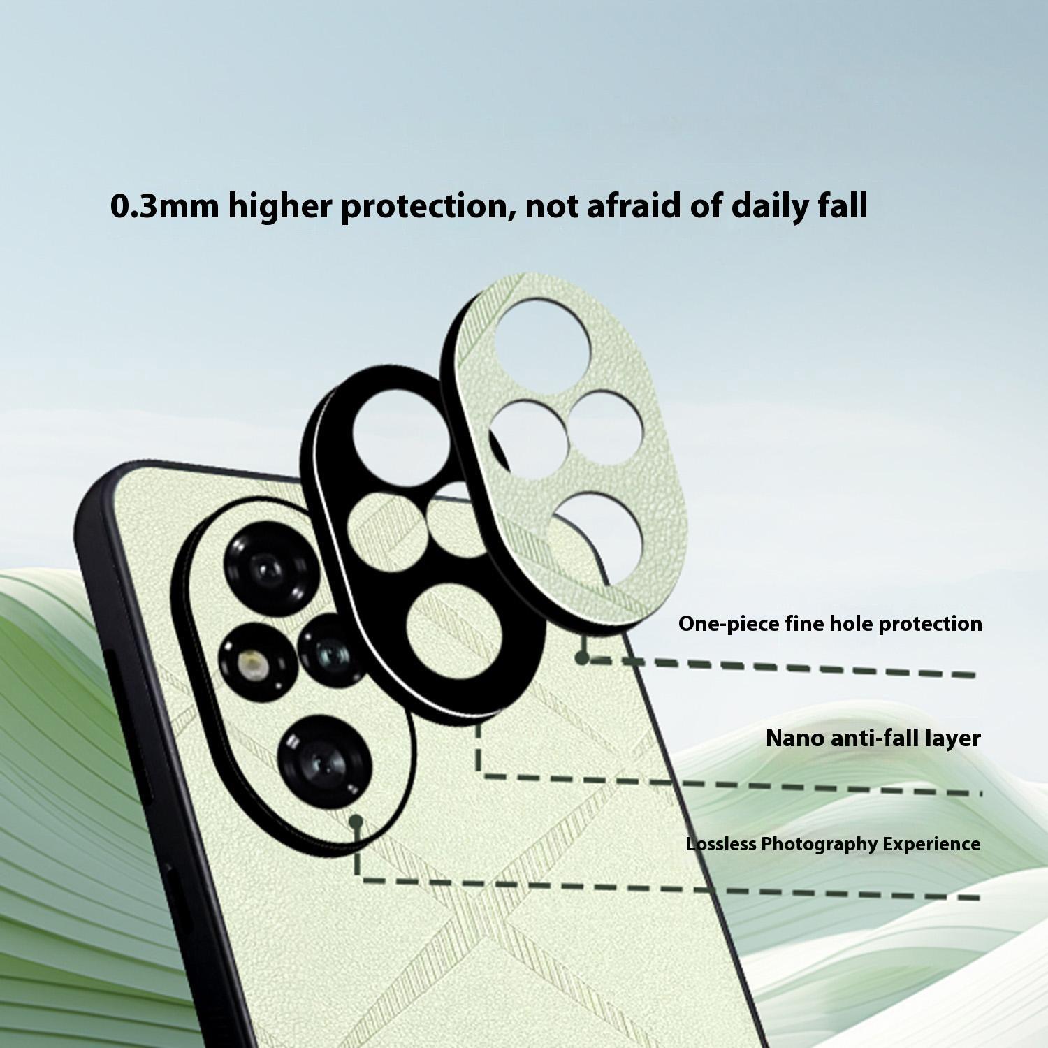 

For Honor 200 Pro 5G Case Precise Lens Protection Leather Back Phone Cover White